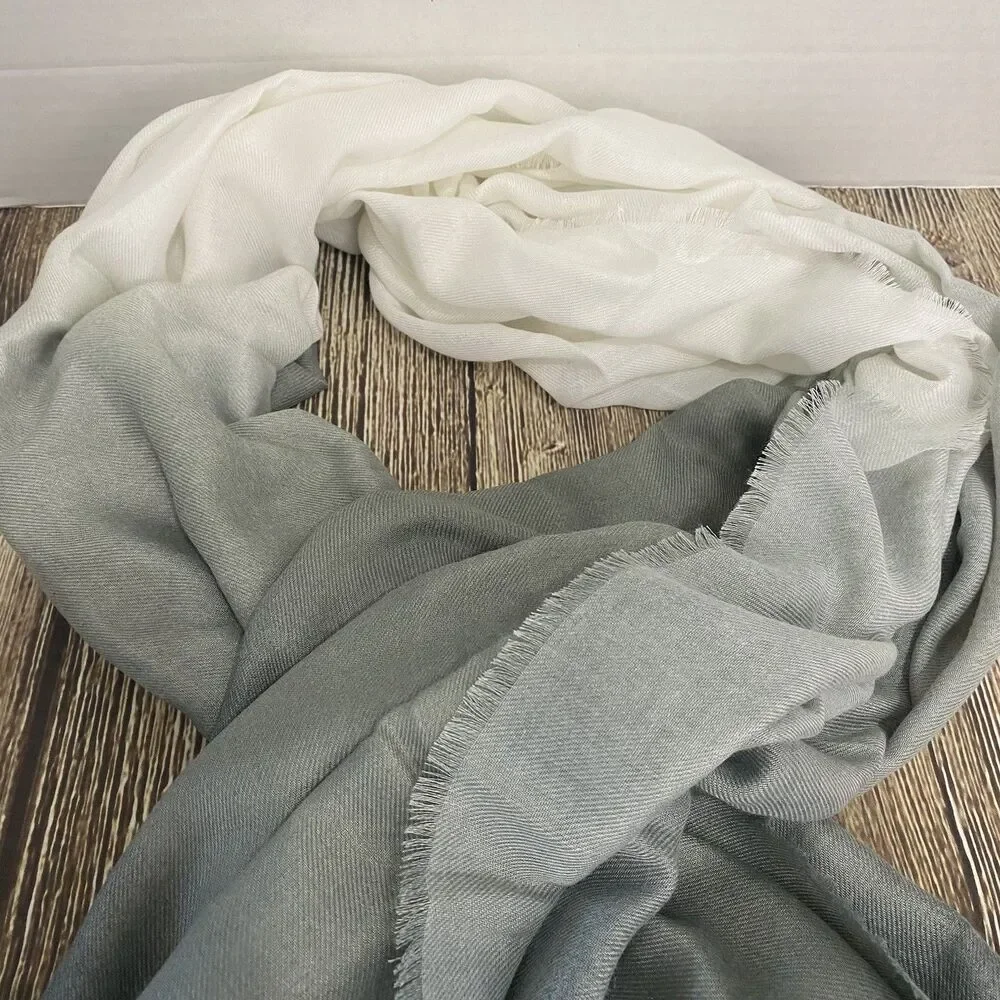 Cushnie Womens Carly Ombre Neck Scarf White-Black Polyester Rectangle New